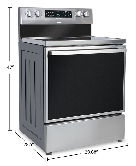 Cuisinière électrique Hisense de 5,8 pi³ avec friture à air et convection européenne - acier inoxydable - HBE3501CPS