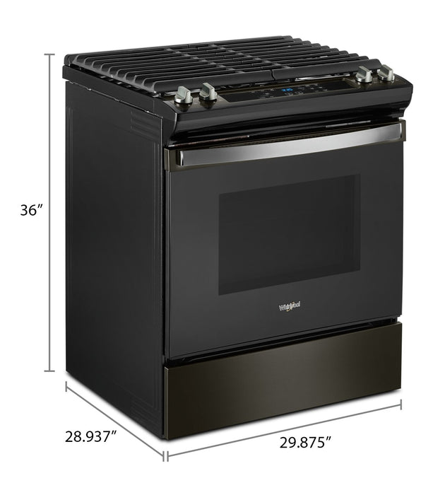 Cuisinière à gaz Whirlpool de 5 pi³ avec autonettoyage - acier inoxydable noir - WEG515S0LV