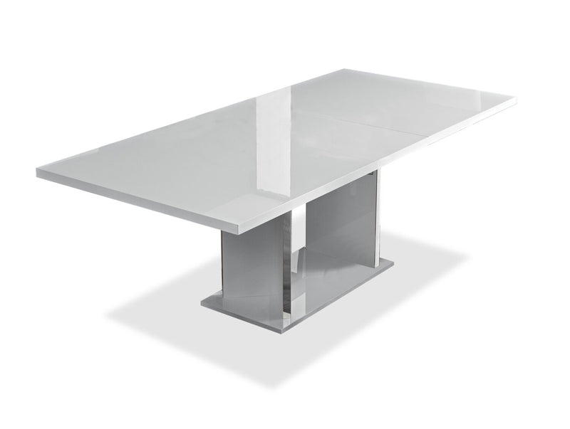 Table de salle à manger Raia - fabriquée en Italie, base piédestal, moderne, 71 po (L) - blanche