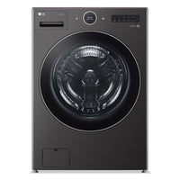 Laveuse à la vapeur intelligente haute efficacité LG à chargement frontal de 5,8 pi³ - acier noir - …
