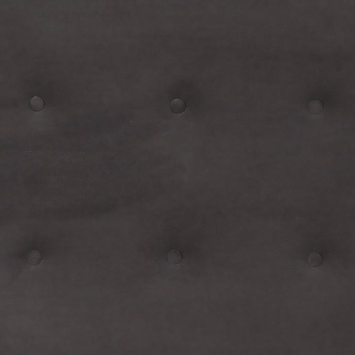 Lit plateforme rembourré Nash en tissu gris foncé avec capitonnage à boutons - format lit double