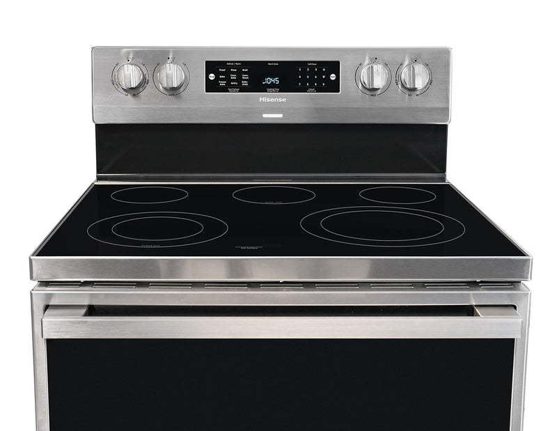 Cuisinière électrique Hisense de 5,8 pi³ avec friture à air et convection européenne - acier inoxydable - HBE3501CPS