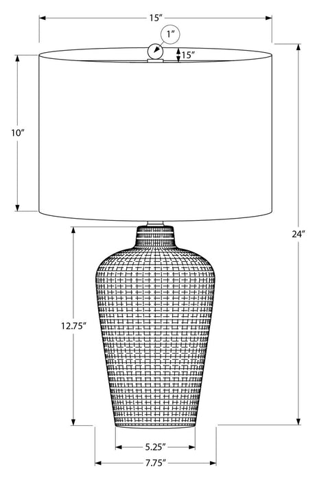 Lampe de table de 24 po en céramique texturée noire