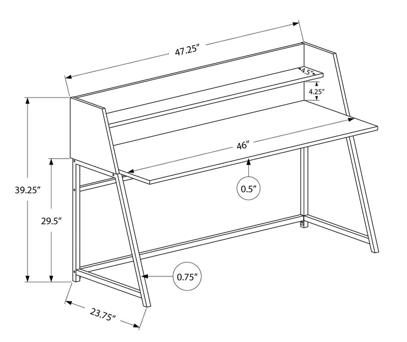 Bureau Lawson de 47,25 po avec petite crédence - brun