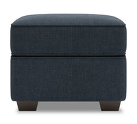  Pouf Roll de Sofa Lab de 24 po fabriqué au Canada en tissu d’apparence lin - bleu Luna Sailor 
