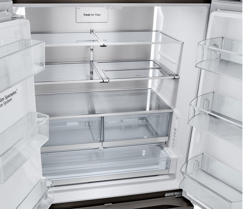 Réfrigérateur LG de 26 pi³ et de 36 po à portes françaises de profondeur comptoir MAXMC - acier inoxydable noir Smudge-ProofMD - LRYXC2606D