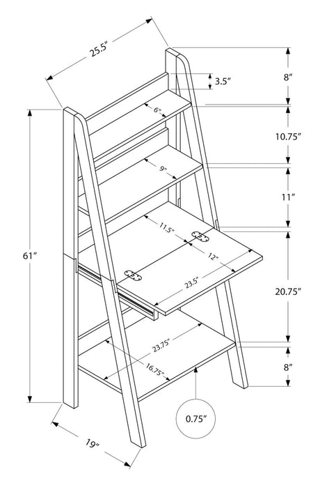 Bureau de style échelle Darian de 25,5 po - espresso 