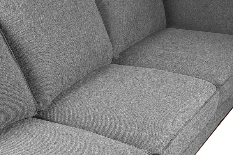 Sofa Kassia de Kort & Co. de 90,6 po en tissu d’apparence lin avec base et pattes en bois - gris