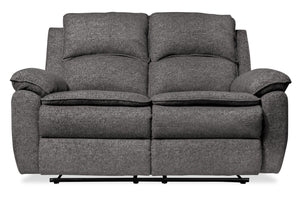 Causeuse inclinable Chandler de 60 po en tissu de chenille - gris