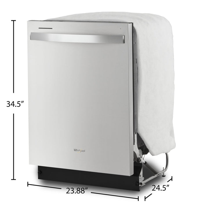 Lave-vaisselle encastré Whirlpool de 24 po et de 55 dBA avec commandes sur le dessus - acier inoxydable résistant aux traces de doigts - WDT540HAMZ