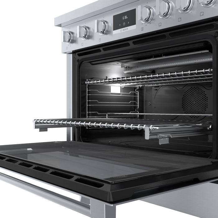 Cuisinière à gaz amovible Bosch de série 800 de 3,4 pi3 de style industriel - HGS8655UC