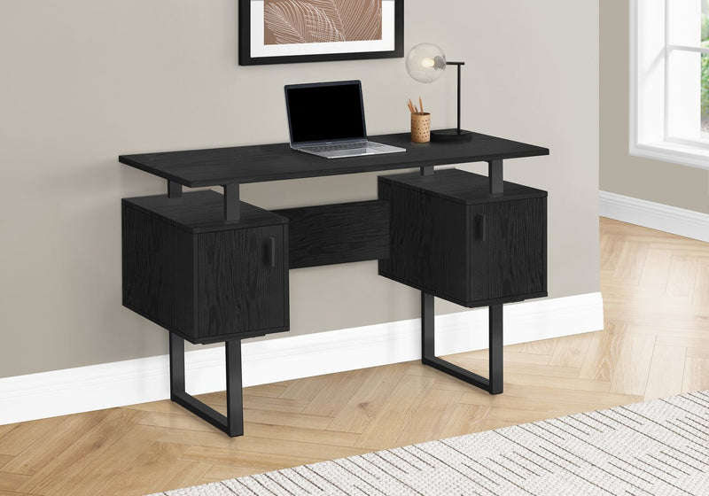 Bureau Rafa de 47,75 po avec 2 armoires de rangement - noir