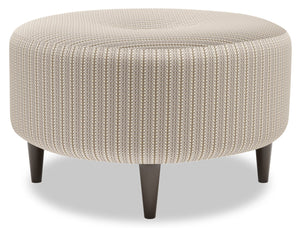 Pouf personnalisable The Curve de Sofa Lab de 31 po fabriqué au Canada en tissu - beige Mushroom Beige
