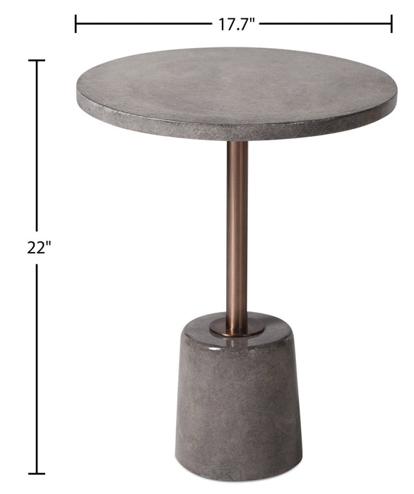 Table d'appoint Rosalee de 18 po - dessus et base en ciment gris