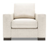 Fauteuil Track de Sofa Lab personnalisable de 38 po fabriqué au Canada en tissu de chenille avec accoudoirs rectilignes - beige Luxury Sand