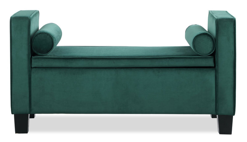 Banc de rangement Octavia de 53,25 po - velours vert