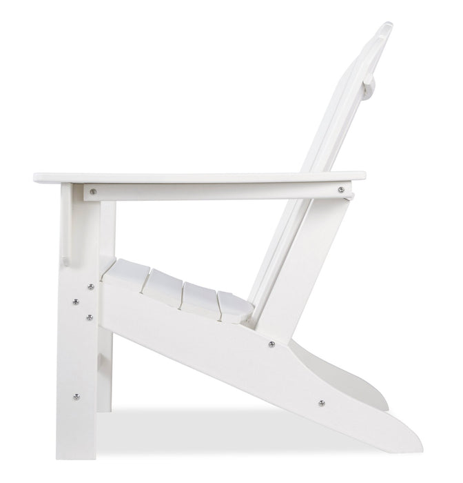 Chaise Adirondack Bask pour la terrasse à l’extérieur - plastique à haute densité, résistante aux rayons UV et aux intempéries - blanche