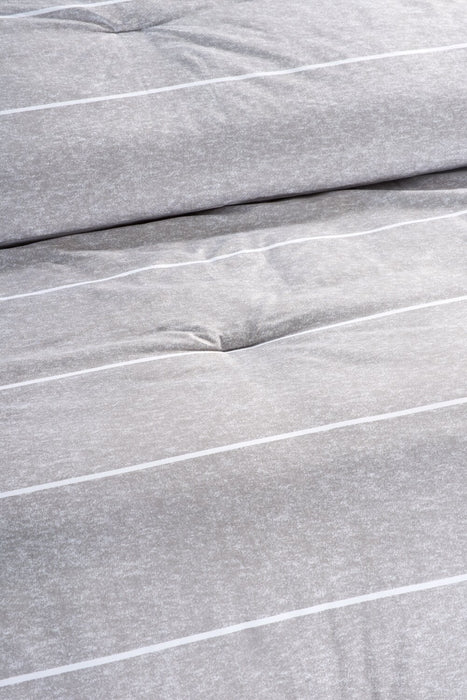 Ensemble d'édredon Stripes 3 pièces pour très grand lit - gris