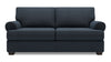 Sofa personnalisable Roll de Sofa Lab de 76 po de format condo fabriqué au Canada en tissu d’apparence lin avec accoudoirs enroulés - bleu Luna Sailor