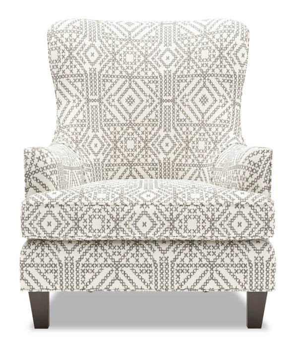 Fauteuil d’appoint à oreilles Sofa Lab personnalisable de 32 po fabriqué au Canada en tissu - Greystone multicolore