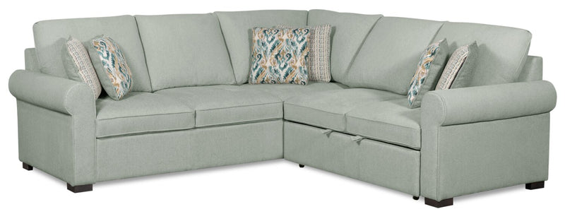 Sofa-lit sectionnel de droite Haven de Scott Living 2 pièces en tissu de chenille - bleu écume de mer