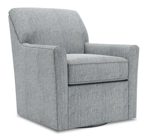 Fauteuil d’appoint pivotant Sofa Lab personnalisable de 31 po fabriqué au Canada en tissu d’apparence lin - gris Luna Pewter