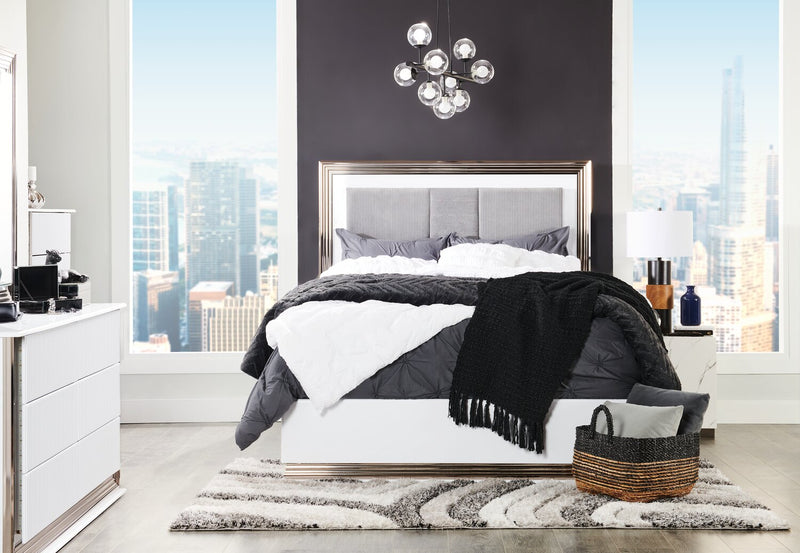 Ensemble d'édredon Elanna 4 pièces pour lit double ou grand lit - blanc