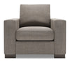 Fauteuil Track de Sofa Lab personnalisable de 38 po fabriqué au Canada en tissu d’apparence lin avec accoudoirs rectilignes - gris Luna Smoke