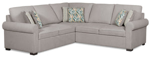 Sofa sectionnel de gauche Haven de Scott Living 2 pièces en tissu de chenille - gris