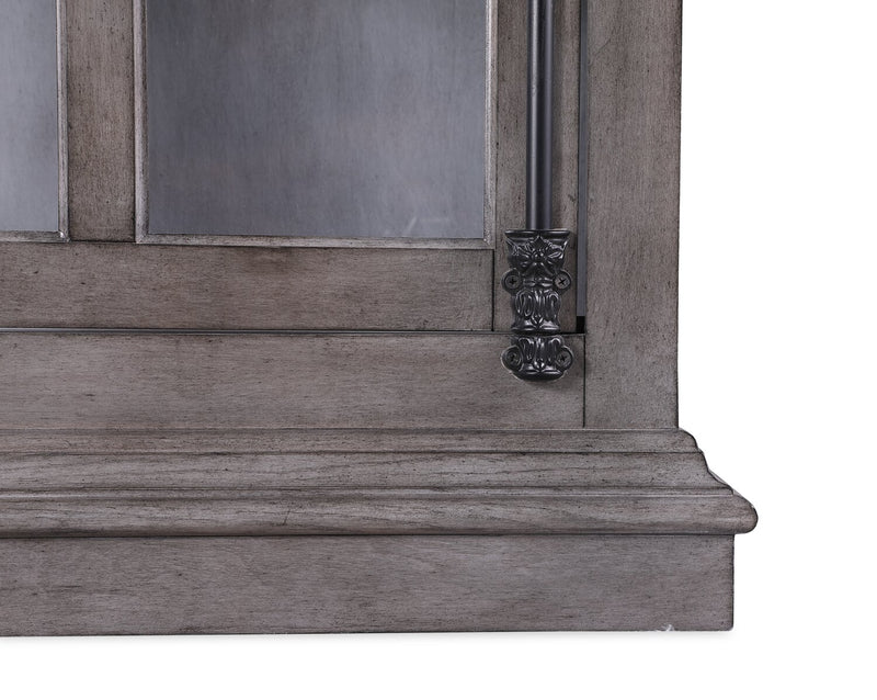 Armoire vitrée Scarlett de 27,5 po avec tablettes en verre - grise