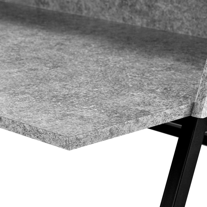 Bureau Lawson de 47,25 po avec petite crédence - imitation de pierre grise