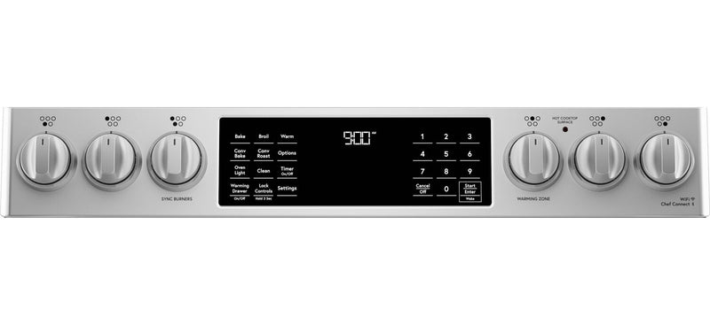 Cuisinière intelligente électrique Café de 5,7 pi³ avec caméra dans le four et capteur sur la surface de cuisson - acier inoxydable - CHS90XP2MS1