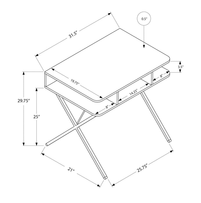 Meuble Laura de 31,5 po à tablettes ouvertes - blanc