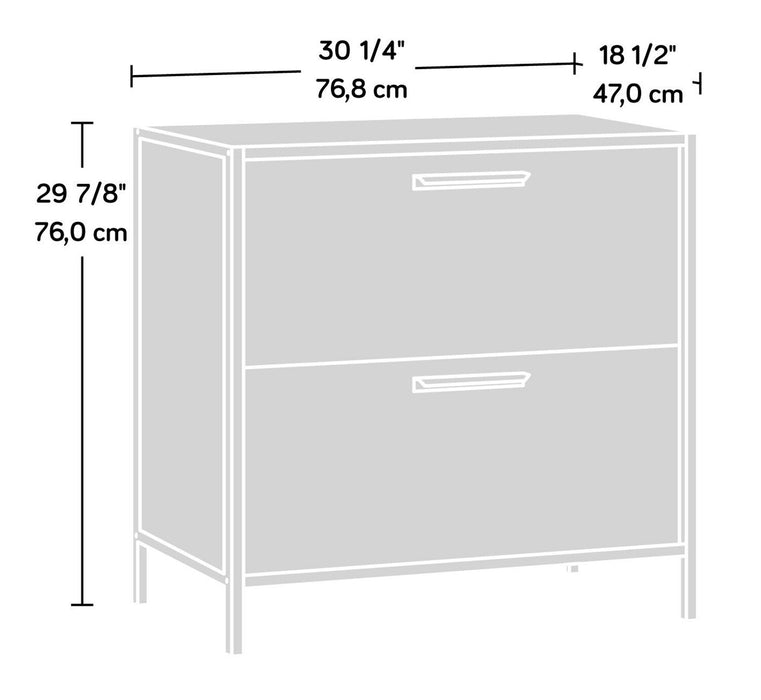 Classeur Tayla de 30,24 po à 2 tiroirs - chêne antique et noir