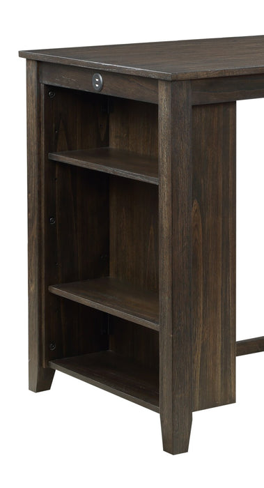 Ensemble de salle à manger Lane 3 pièces de hauteur comptoir avec table de 36,5 po (L), tablettes et port USB intégrées, et 2 chaises - brun