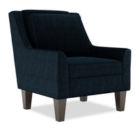  Fauteuil d’appoint club Sofa Lab de 29 po fabriqué au Canada en tissu de chenille avec pattes en bois - bleu Luxury Indigo 