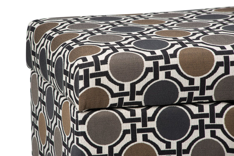Pouf de rangement d’appoint Nina de 39 po fabriqué au Canada en tissu d’apparence lin