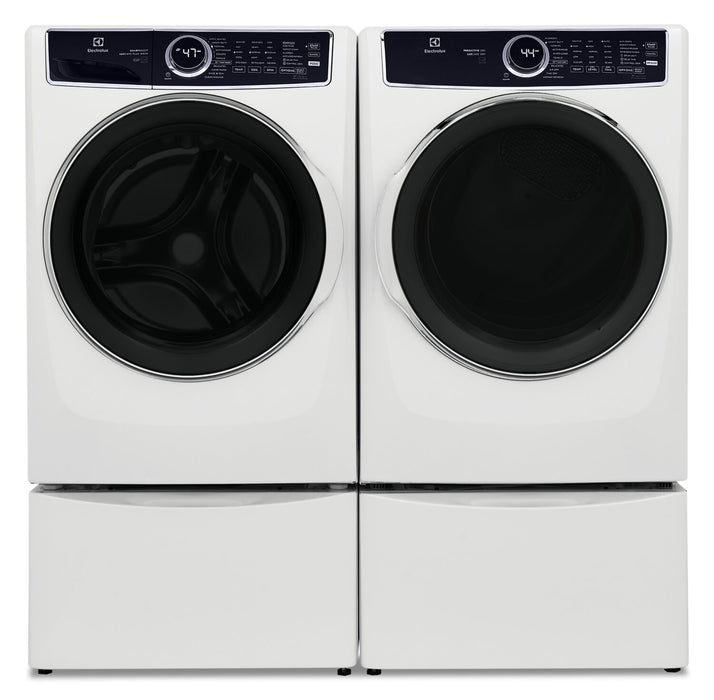 Laveuse à chargement frontal de 5,2 pi³ et sécheuse électrique de 8 pi³ de Electrolux – blanches