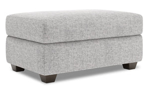 Pouf de rangement personnalisable The Trunk de Sofa Lab de 39 po fabriqué au Canada en tissu d’apparence lin - gris Luna Domino