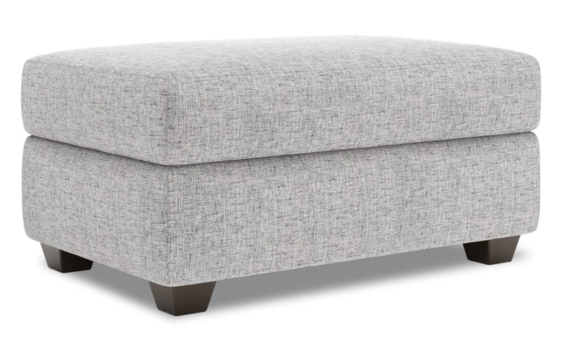 Pouf de rangement personnalisable The Trunk de Sofa Lab de 39 po fabriqué au Canada en tissu d’apparence lin - gris Luna Domino