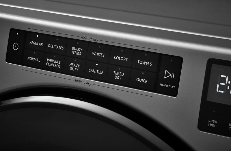 Sécheuse à gaz Whirlpool de 7,4 pi³ - ombre chrome - superposable - WGD5605MC