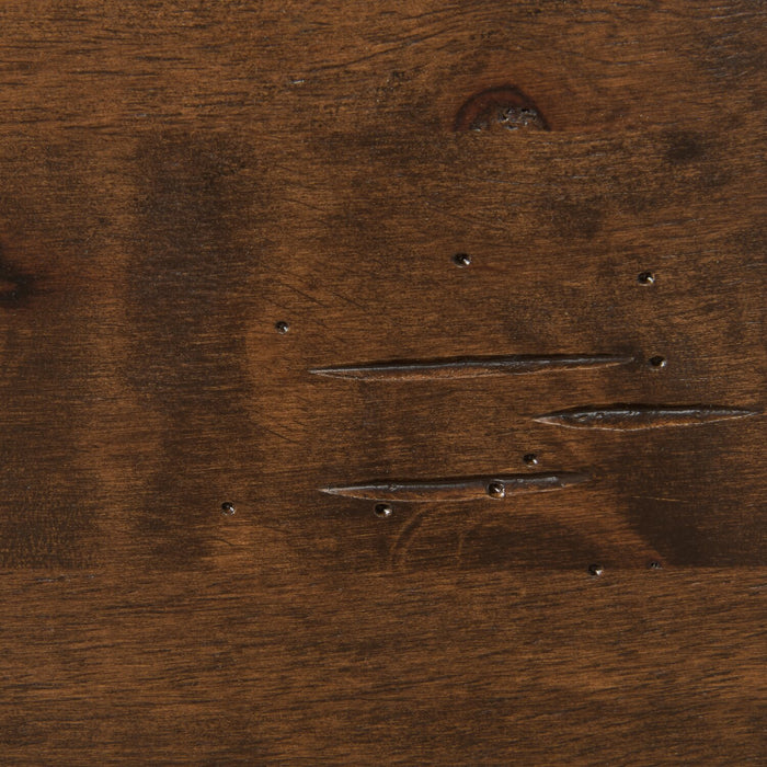 Ensemble de salle à manger Plum 6 pièces en bois avec table de 70,75 po (L), apparence de bordures Live Edge, banc et 4 chaises - brun muscade