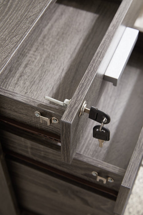 Classeur latéral Oscar de 15,75 po à 3 tiroirs - gris vieilli