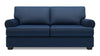 Sofa personnalisable Roll de Sofa Lab de 76 po de format condo fabriqué au Canada en tissu d’apparence lin avec accoudoirs enroulés - bleu Pax Navy