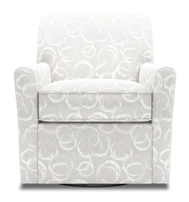 Fauteuil d’appoint pivotant Sofa Lab personnalisable de 31 po fabriqué au Canada en tissu - blanc Mist White