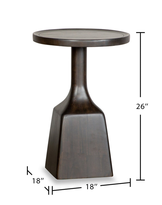Table de bout moderne Rhett de 18 po - chêne brun espresso foncé