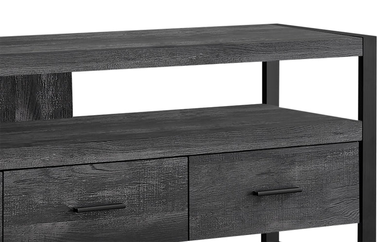 Meuble pour téléviseur moderne Asa de 60 po avec rangement et système de gestion des câbles pour téléviseurs jusqu’à 65 po - noir