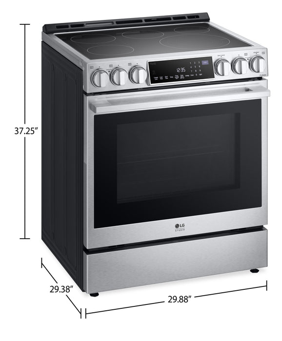 Cuisinière intelligente électrique LG Studio de 6,3 pi³ avec friture à air et convection ProBake ConvectionMD - acier inoxydable Smudge-ProofMD - LSES6338F