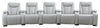 Sofa sectionnel à inclinaison électrique Cinema 6 pièces en apparence cuir avec appuie-têtes électriques - gris brume cosmique