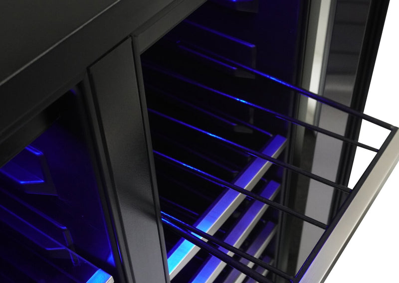 Refroidisseur à boissons et à vin Emmental de Silhouette de 5,1 pi³ et de 23,8 po à portes françaises - acier inoxydable - SBC051D1BSS